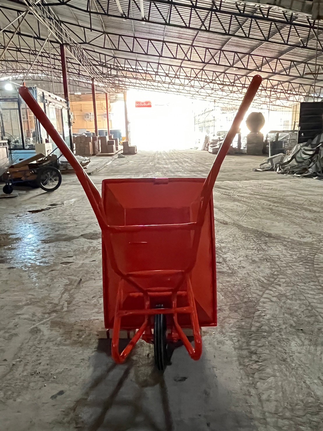 ล้อเดี่ยว แดง ล้อPVC ยกดั้มได้ มีที่ล็อค